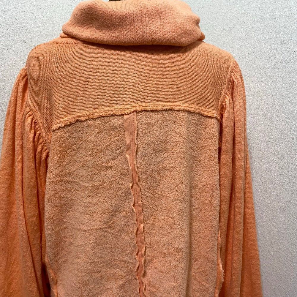 Free People Cloud Control Pullover Textured Balloon Sleeve Orange Medium - Picture 6 of 8